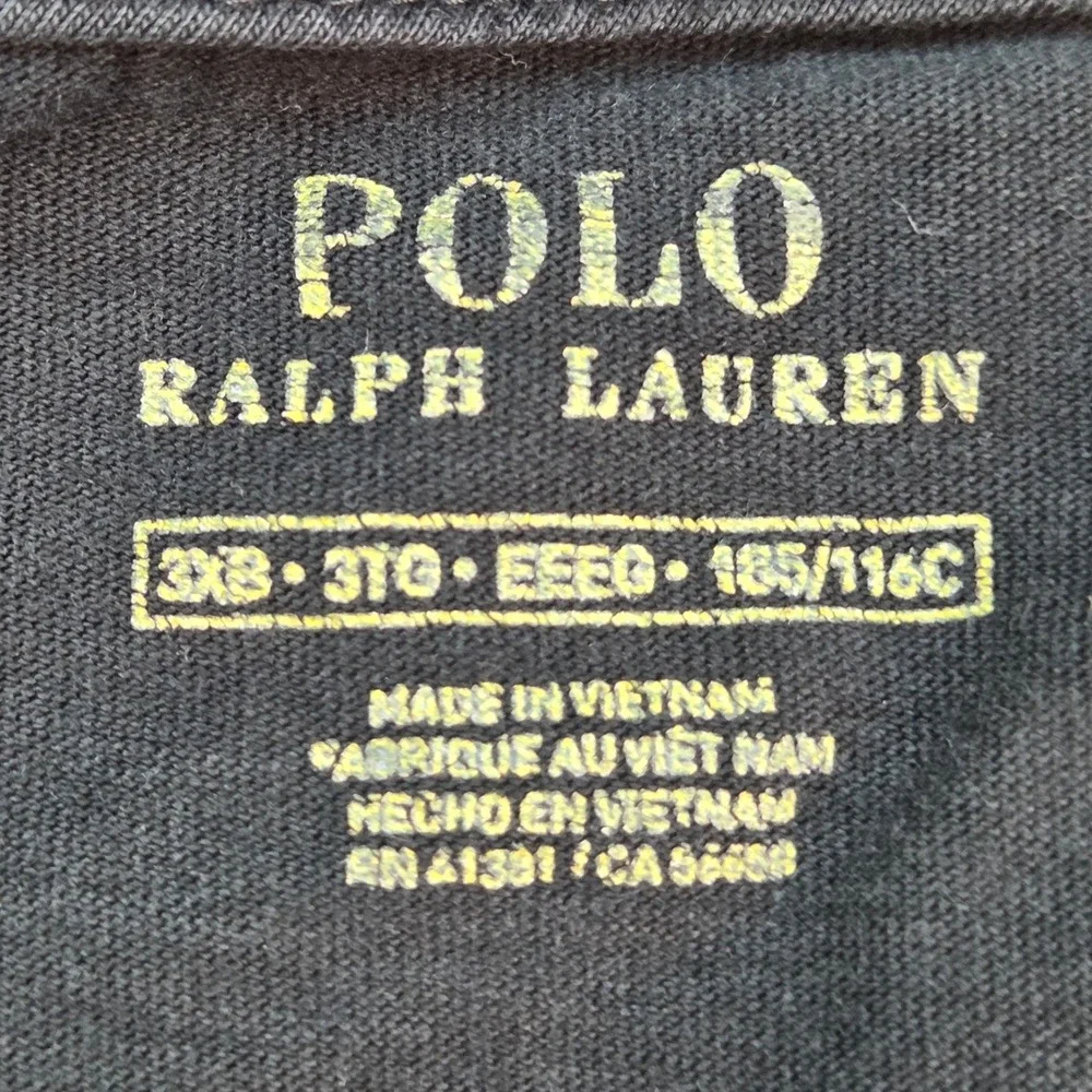 Polo Ralph Lauren V-Neck T-Shirt Mens 3XB Big & Tall Pony Logo Basic Black Tee